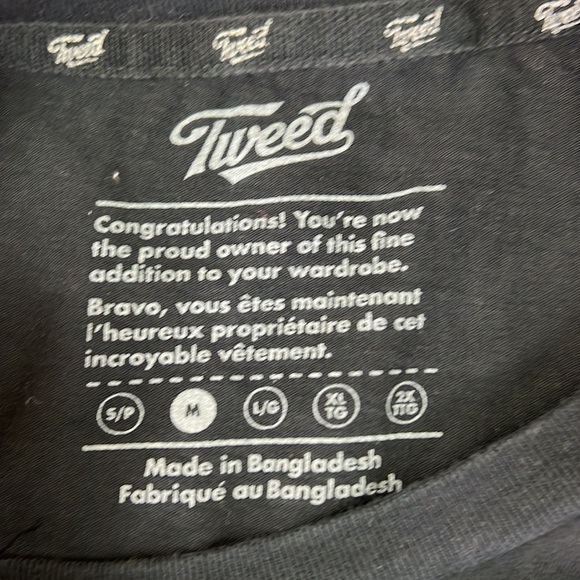 Men's Black Tweed  T-Shirt - Picture 3 of 4